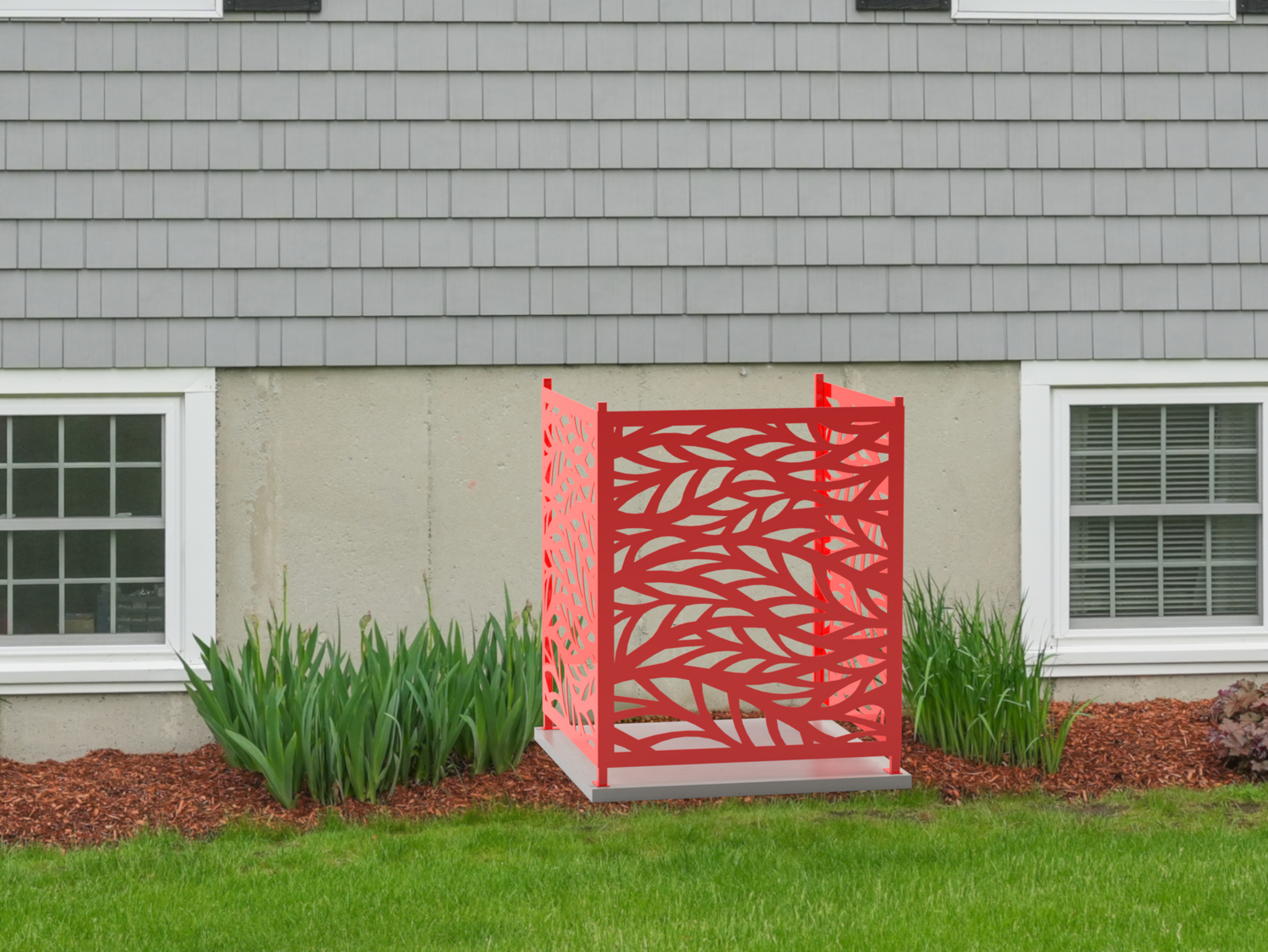 Flowing Leaves Design AC Unit Cover - Multiple Sizes - Madison Iron and Wood