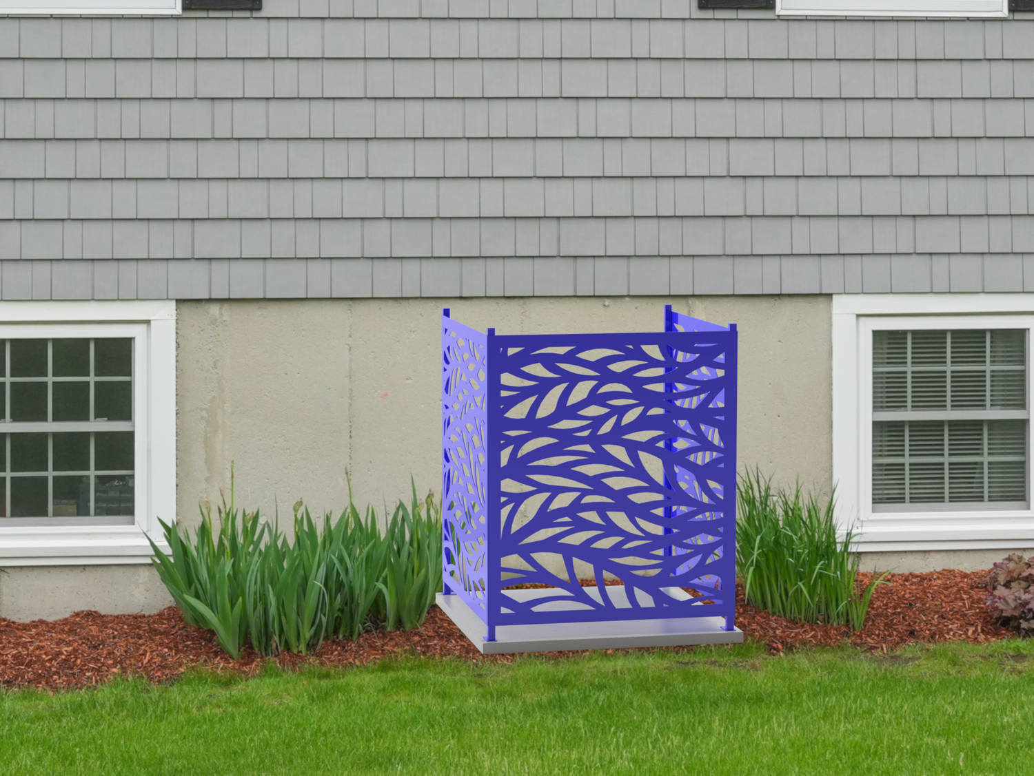 Flowing Leaves Design AC Unit Cover - Multiple Sizes - Madison Iron and Wood