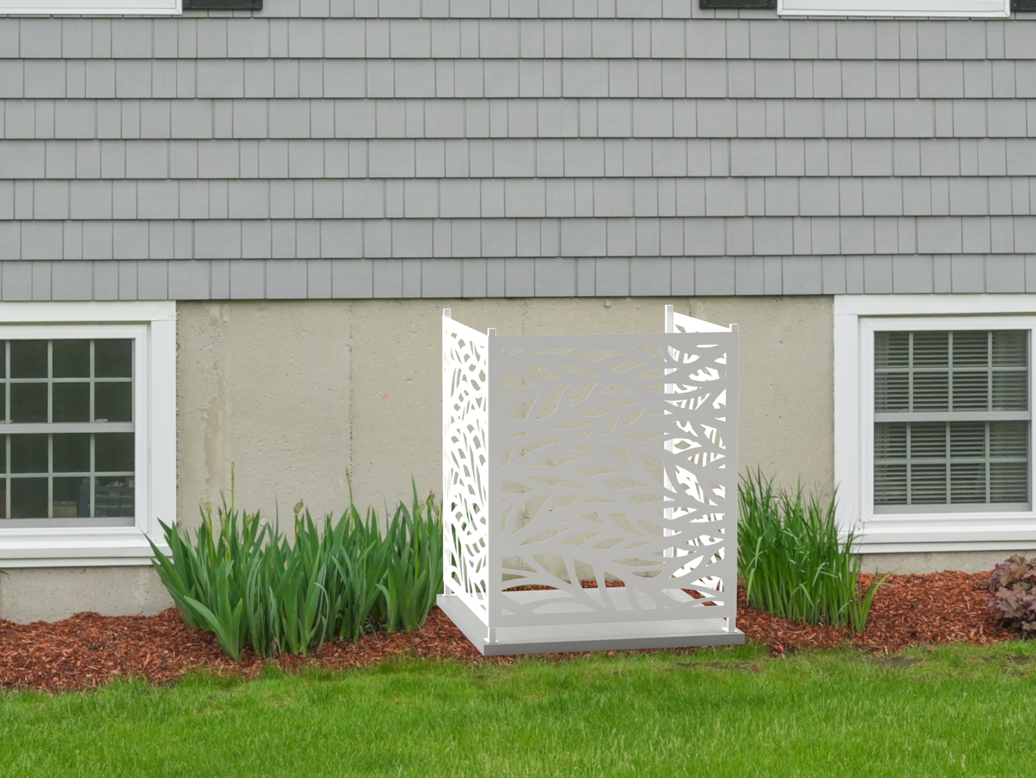 Flowing Leaves Design AC Unit Cover - Multiple Sizes - Madison Iron and Wood