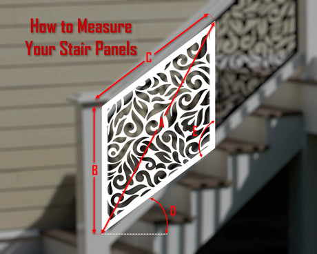 Flowing Leaves Stair Railing Panel Insert - Madison Iron and Wood
