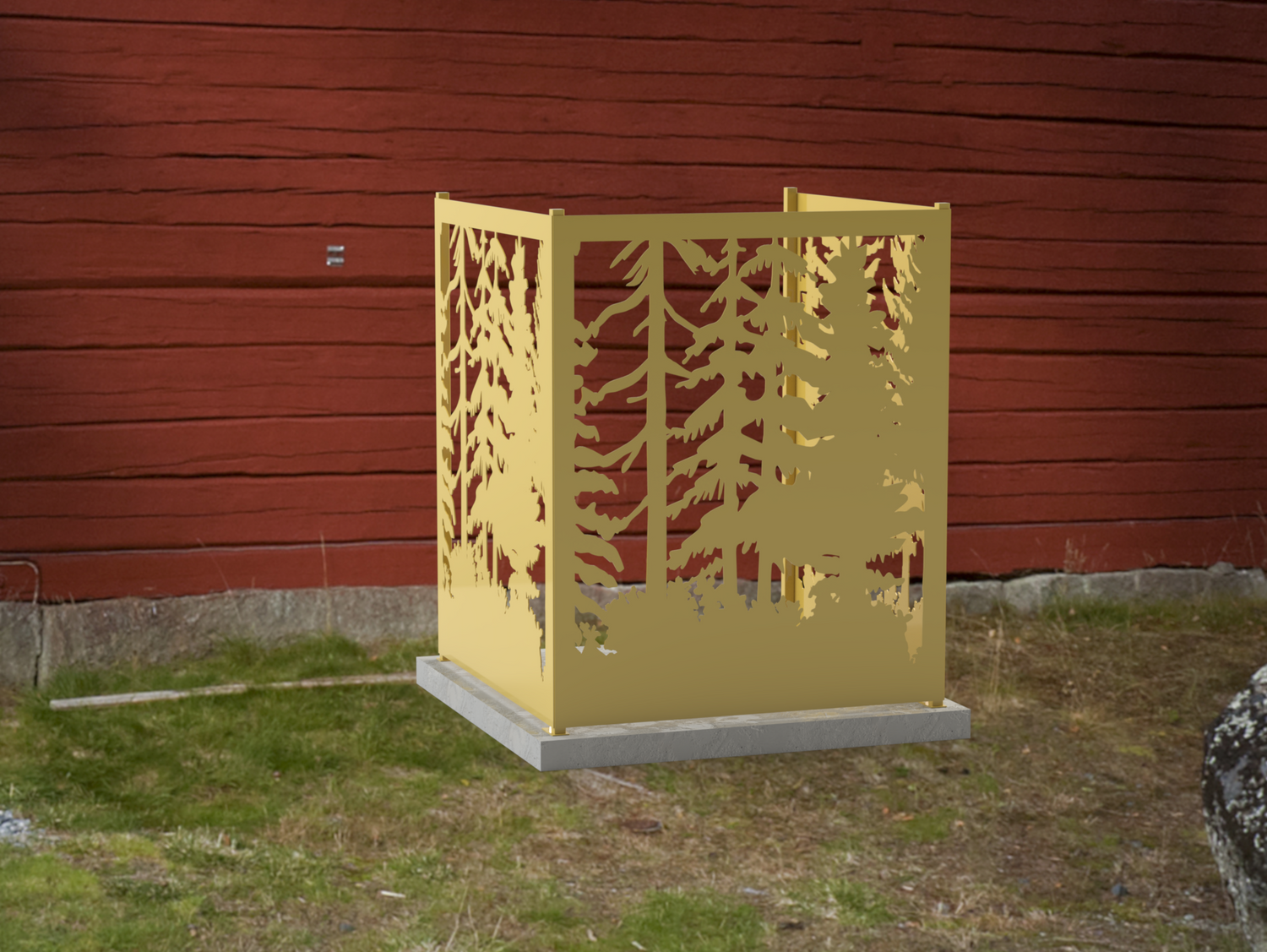 Forest Design AC Unit Cover - Multiple Sizes - Madison Iron and Wood