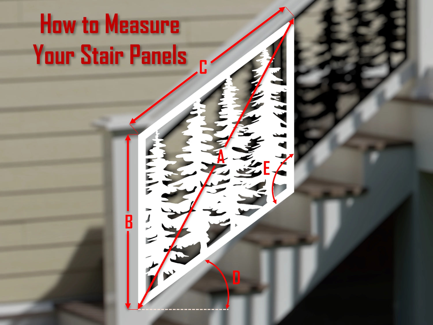 Forest Stair Railing Panel Insert - Madison Iron and Wood