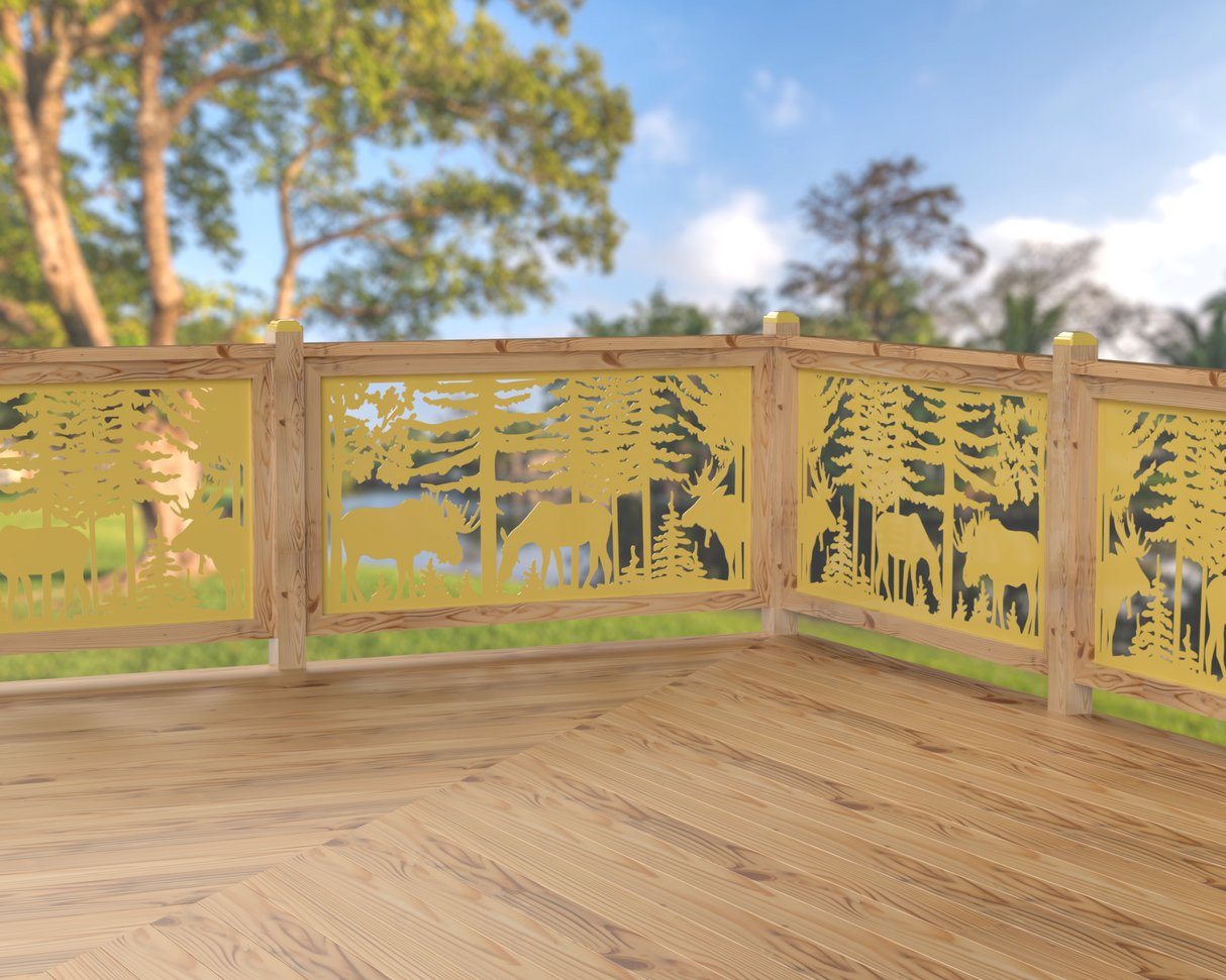 80"x30" - Moose Landscape Fence/Gate Panel Insert - Madison Iron and Wood