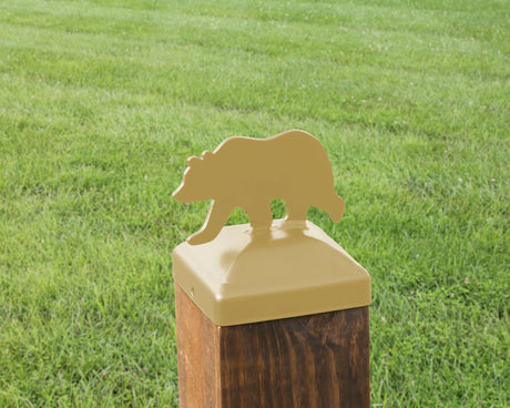 6X6 Bear Walking Post Cap (5.5 x 5.5 Post Size) - Madison Iron and Wood