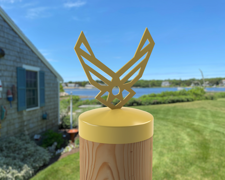 Airforce Logo, Round Post Cap (4x4 Round Post Size) - Madison Iron and Wood