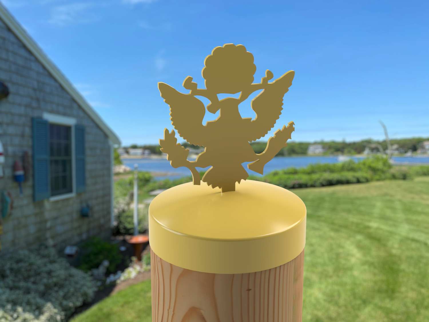 Army Logo, Round Post Cap (4x4 Round Post Size) - Madison Iron and Wood