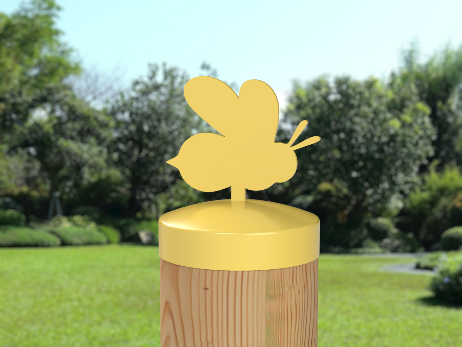 Bee, Round Post Cap (4x4 Round Post Size) - Madison Iron and Wood