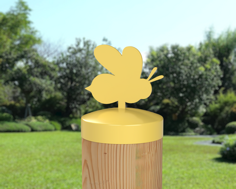 Bee, Round Post Cap (4x4 Round Post Size) - Madison Iron and Wood