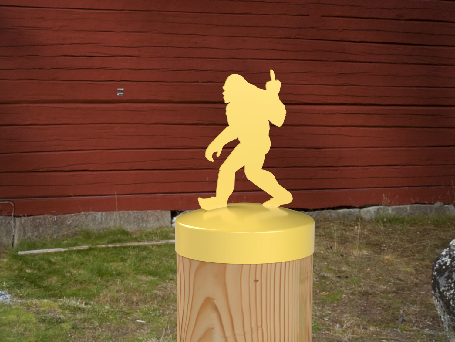 Bigfoot Middle Finger, Round Post Cap (4x4 Round Post Size) - Madison Iron and Wood