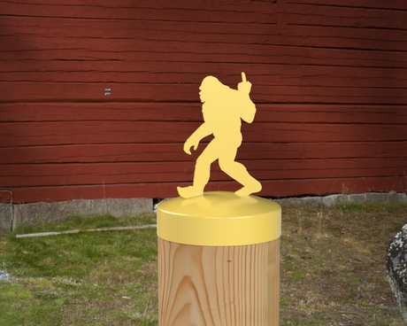 Bigfoot Middle Finger, Round Post Cap (4x4 Round Post Size) - Madison Iron and Wood