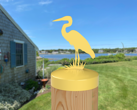 Blue Heron, Round Post Cap (4x4 Round Post Size) - Madison Iron and Wood