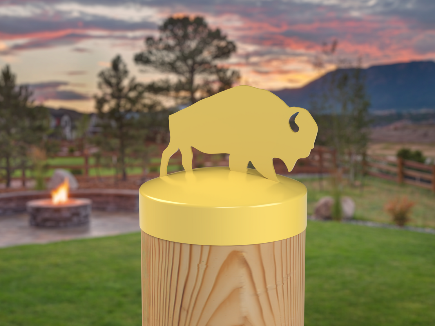 Buffalo, Round Post Cap (4x4 Round Post Size) - Madison Iron and Wood