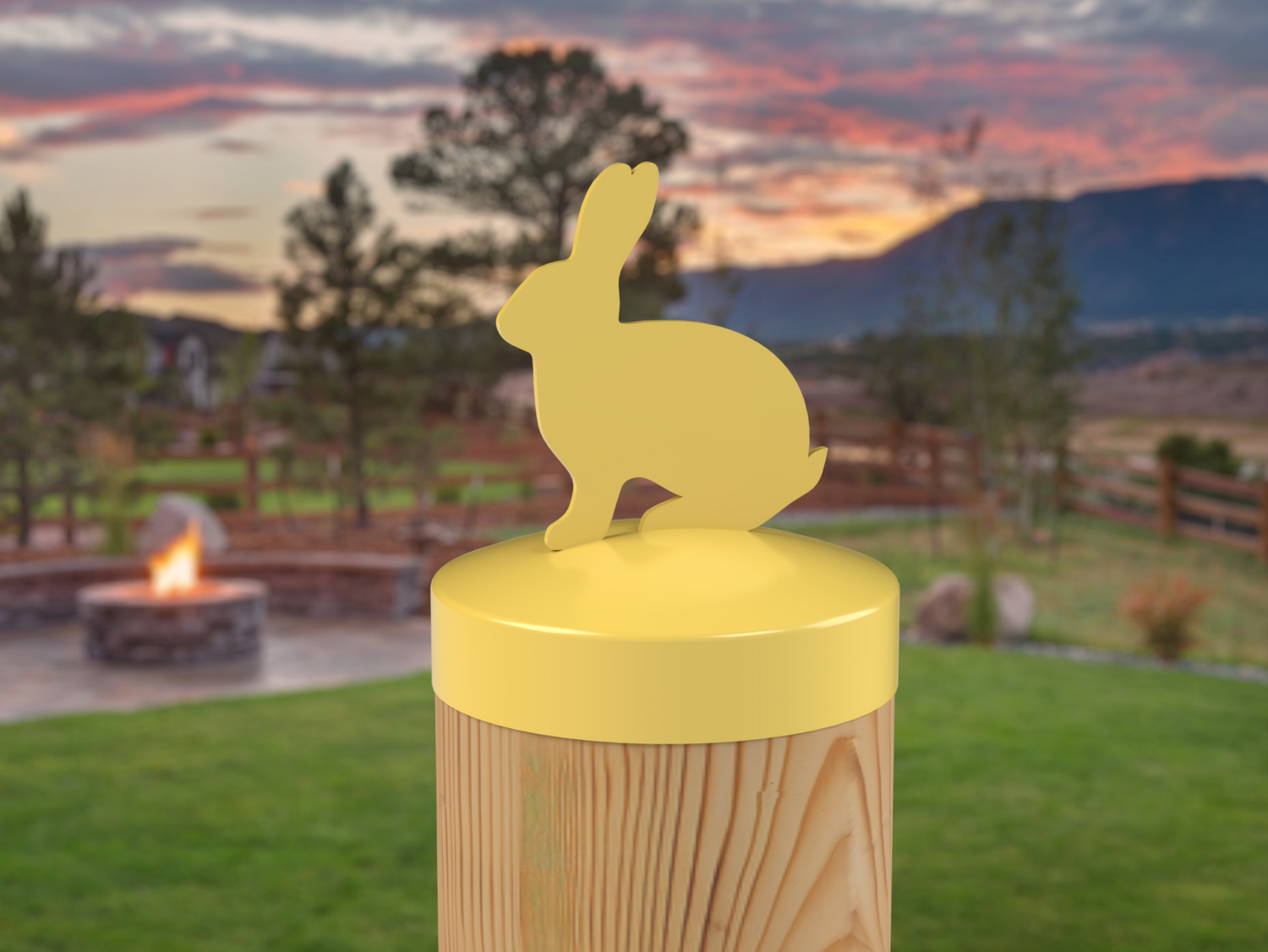 Bunny, Round Post Cap (4x4 Round Post Size) - Madison Iron and Wood