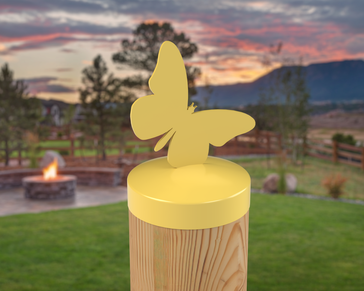 Butterfly, Round Post Cap (4x4 Round Post Size) - Madison Iron and Wood