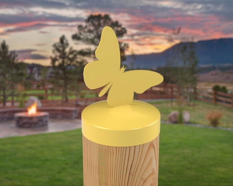 Butterfly, Round Post Cap (4x4 Round Post Size) - Madison Iron and Wood