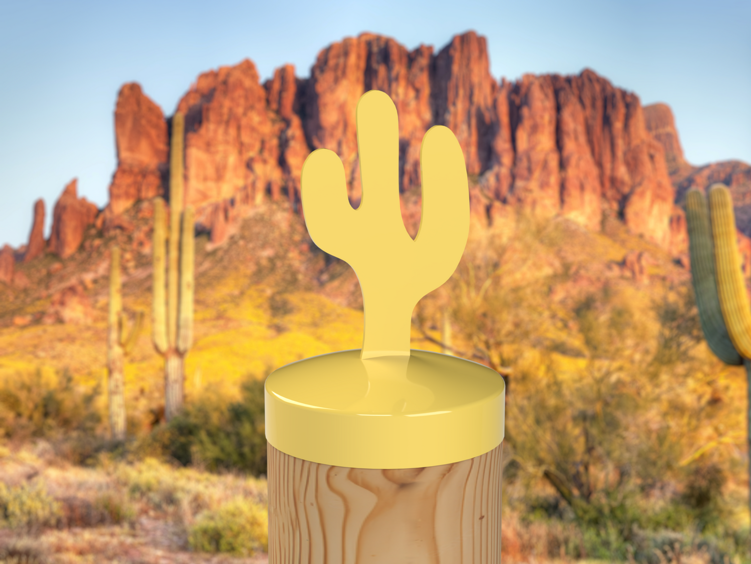 Cactus, Round Post Cap (4x4 Round Post Size) - Madison Iron and Wood