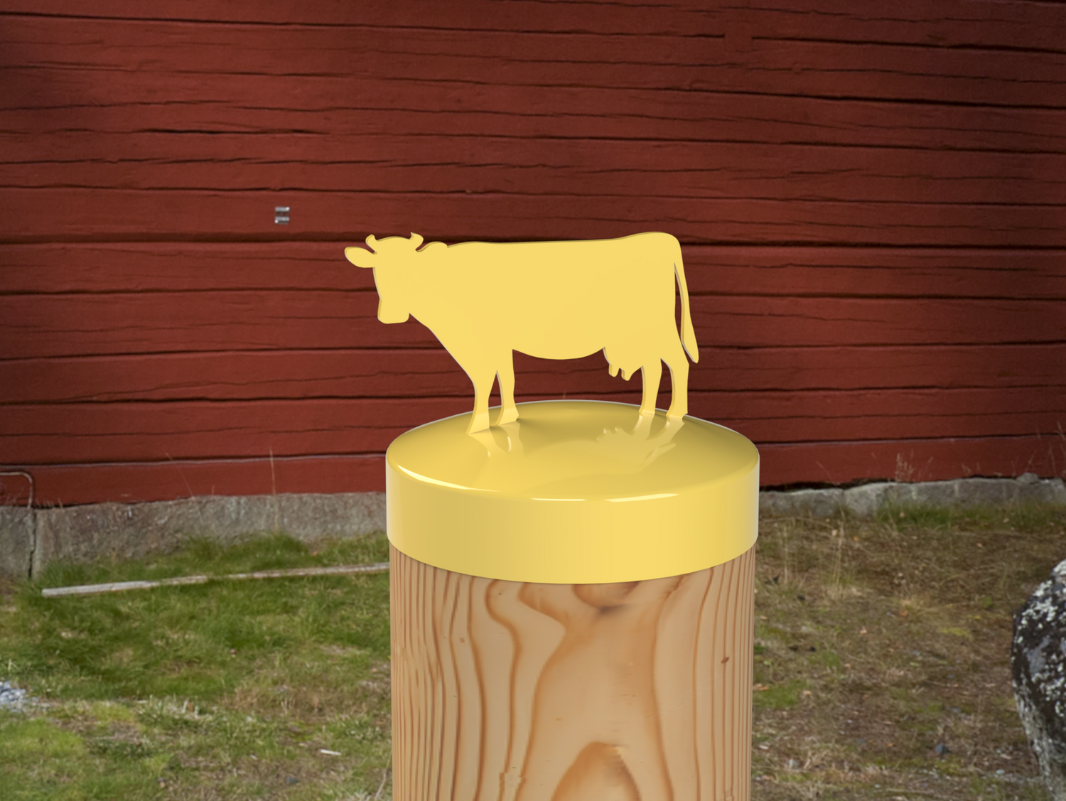 Cow, Round Post Cap (4x4 Round Post Size) - Madison Iron and Wood