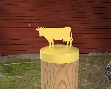Cow, Round Post Cap (4x4 Round Post Size) - Madison Iron and Wood