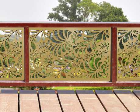 80"x30" - Budding Leaf Pattern Fence/Gate Panel Insert - Madison Iron and Wood