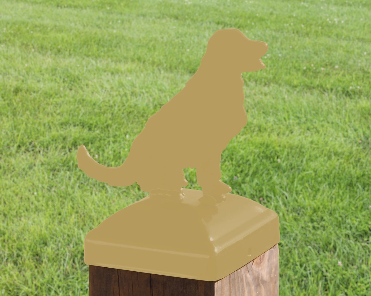 6X6 Golden Retriever Post Cap (5.5 x 5.5 Post Size) - Madison Iron and Wood