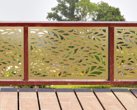 80"x30" - Willow Leaves Fence/Gate Panel Insert - Madison Iron and Wood