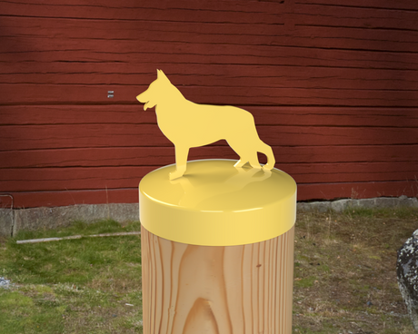 German Shepherd, Round Post Cap (4x4 Round Post Size) - Madison Iron and Wood