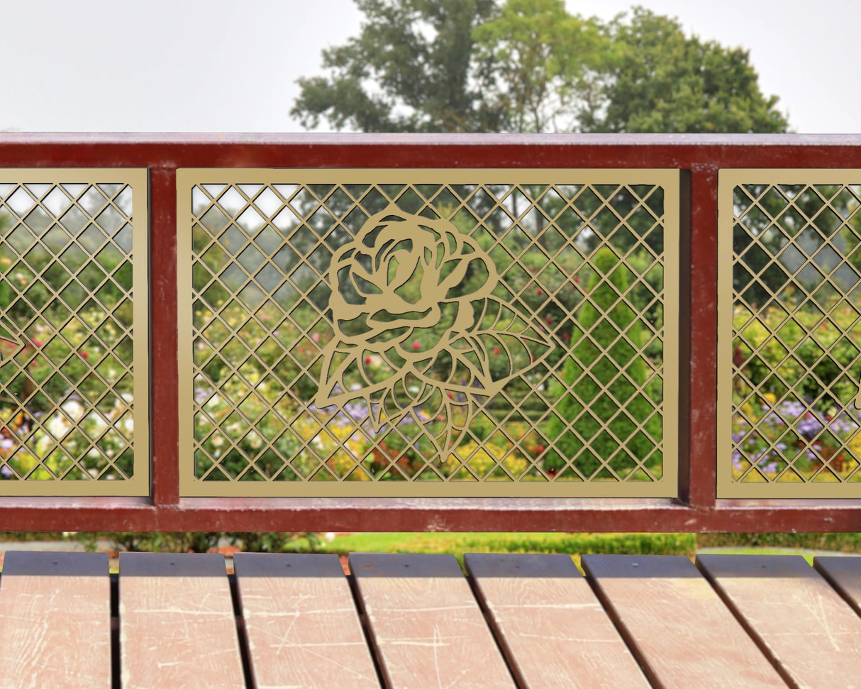 80"x30" - Rose Fence/Gate Panel Insert - Madison Iron and Wood