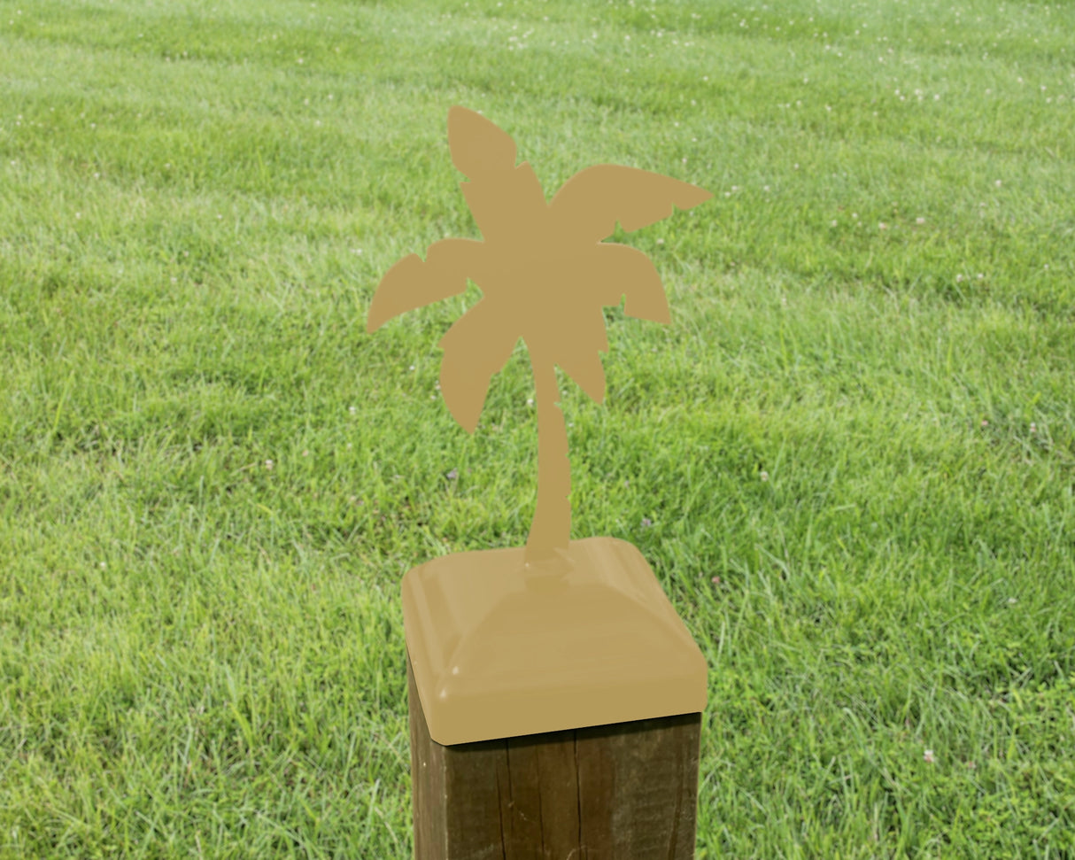 6X6 Palm Tree Post Cap (5.5 x 5.5 Post Size) - Madison Iron and Wood