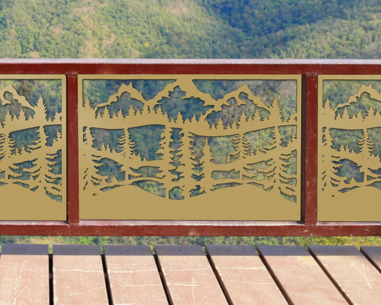 Mountain Landscape Fence/Gate Panel Insert