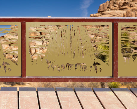 80"x30" - Devils Tower National Monument Fence/Gate Panel Insert - Madison Iron and Wood