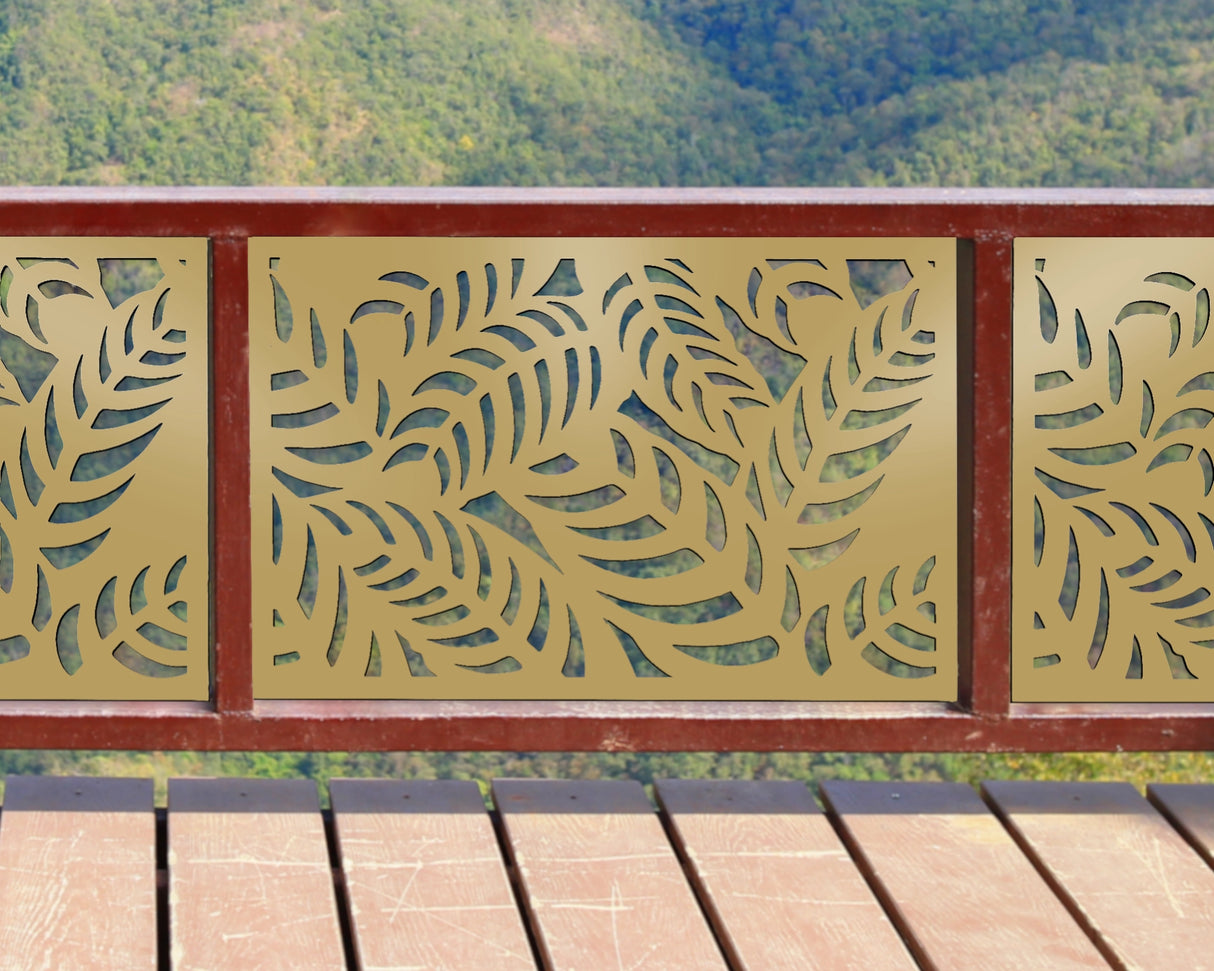 Budding Palm Leaf Pattern Fence/Gate Panel Insert (Metal and Plastic Available)