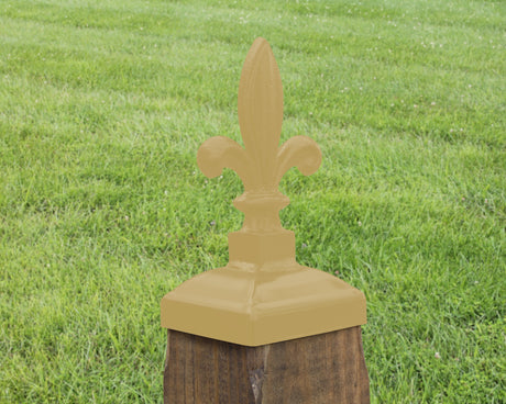 Capuchon de poteau Fleur-De-Lis en herbe 4x4 (taille de poteau 3,5 x 3,5)