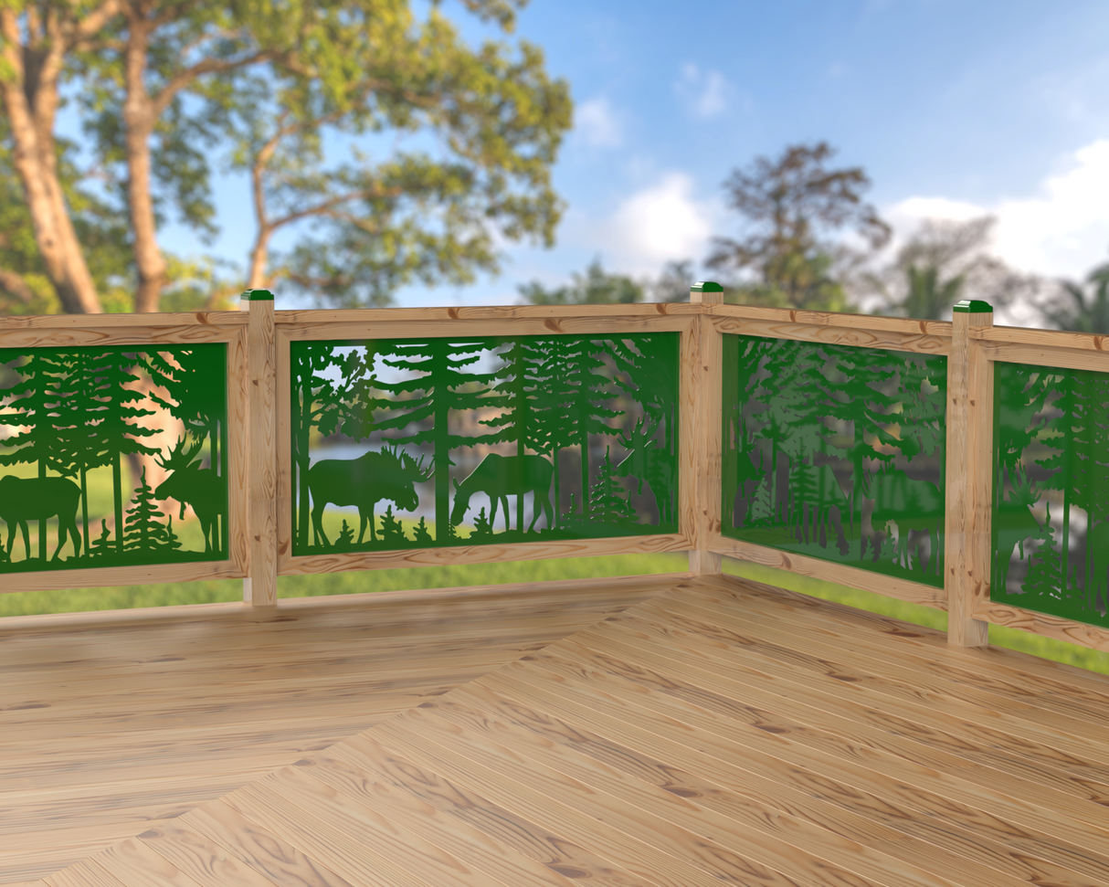 80"x30" - Moose Landscape Fence/Gate Panel Insert - Madison Iron and Wood