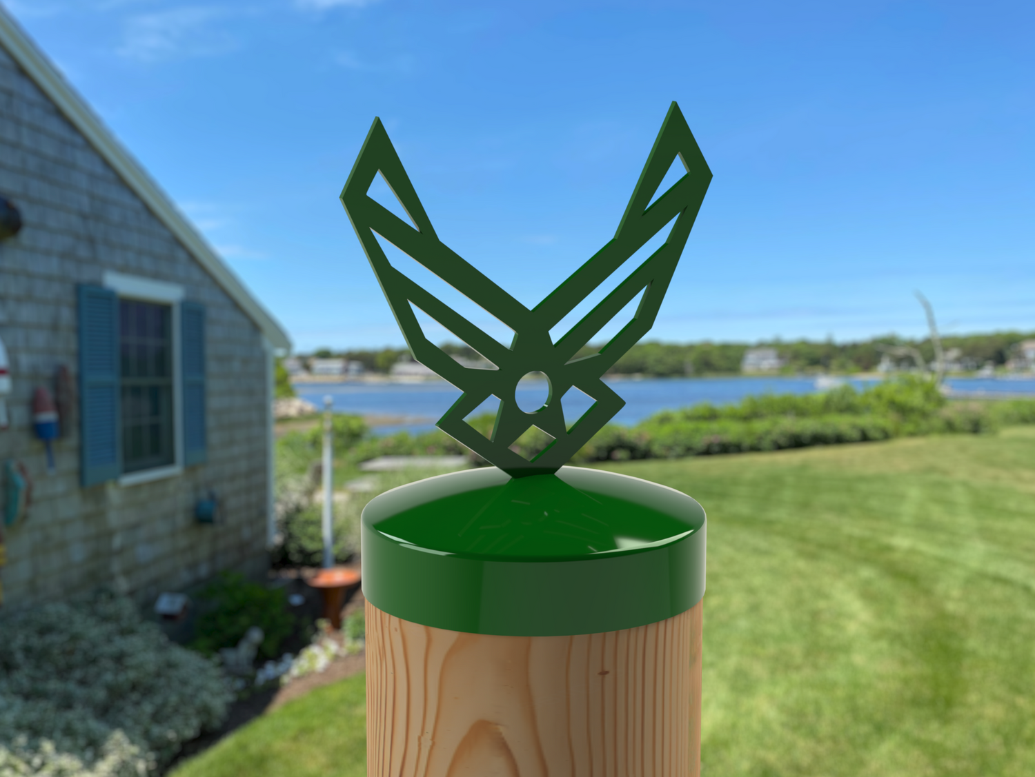 Airforce Logo, Round Post Cap (4x4 Round Post Size) - Madison Iron and Wood