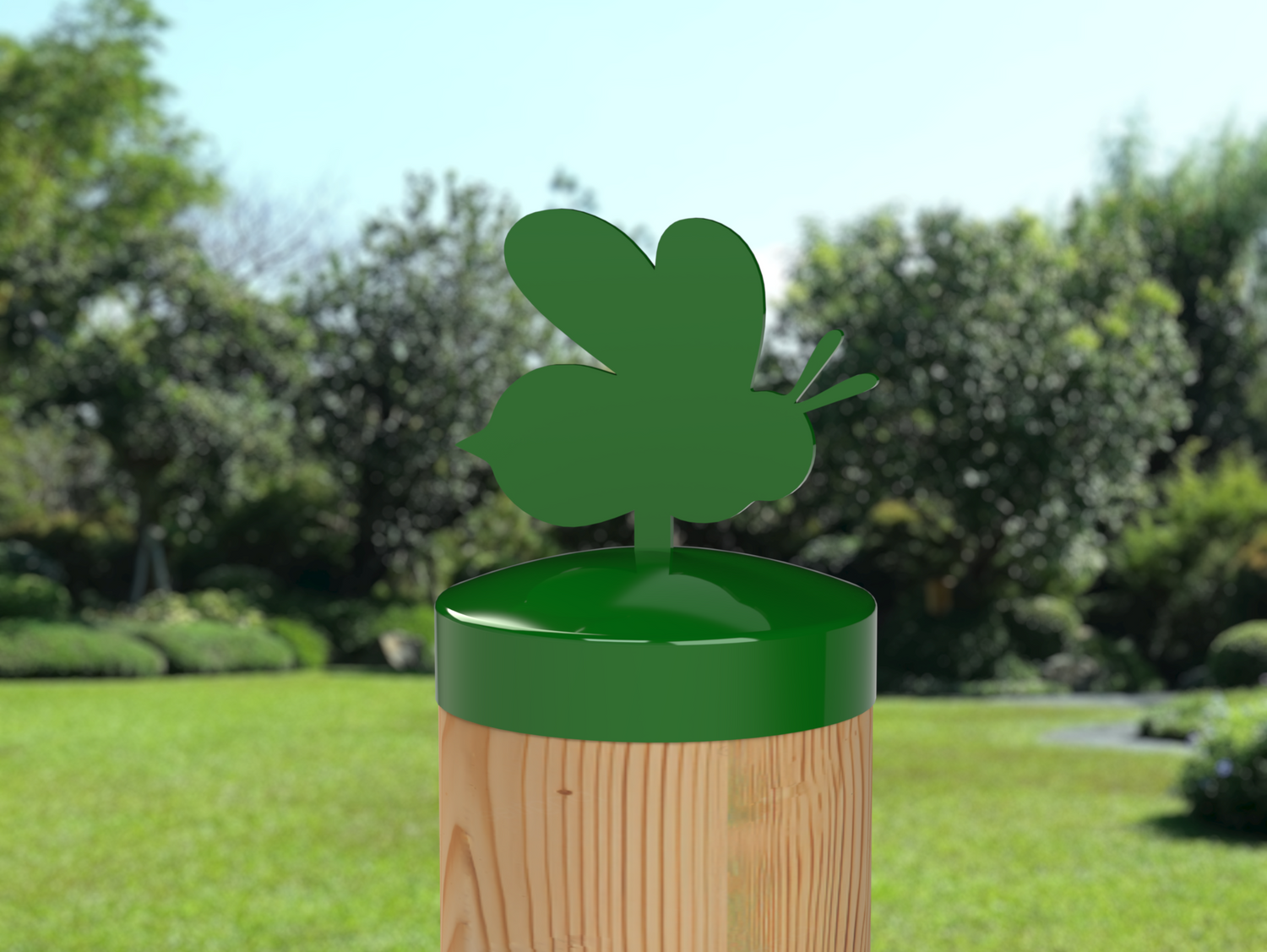 Bee, Round Post Cap (4x4 Round Post Size) - Madison Iron and Wood