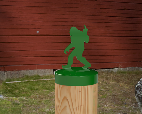 Bigfoot Middle Finger, Round Post Cap (4x4 Round Post Size) - Madison Iron and Wood