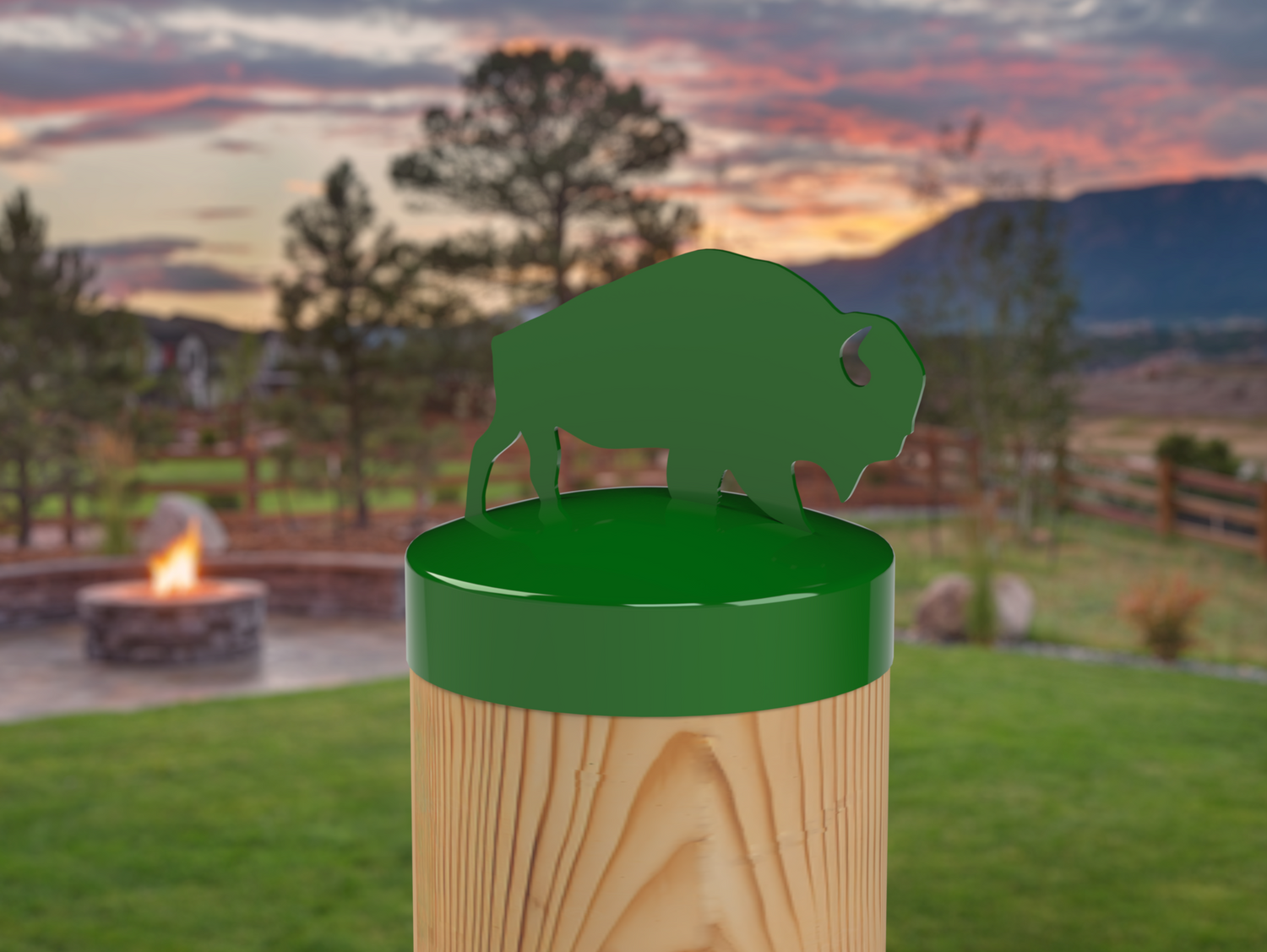 Buffalo, Round Post Cap (4x4 Round Post Size) - Madison Iron and Wood