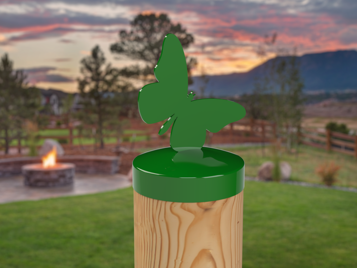 Butterfly, Round Post Cap (4x4 Round Post Size) - Madison Iron and Wood