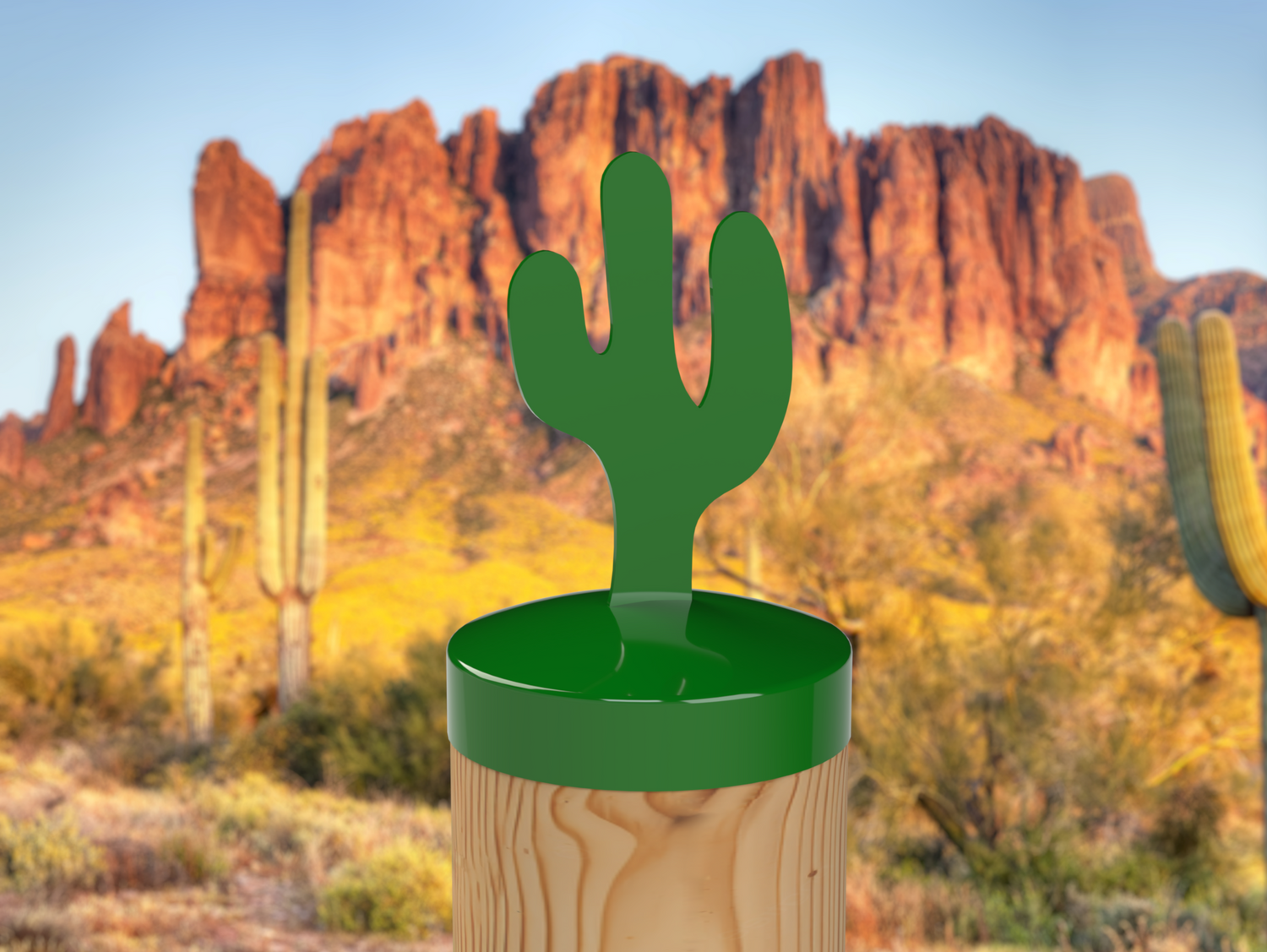 Cactus, Round Post Cap (4x4 Round Post Size) - Madison Iron and Wood