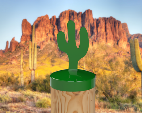 Cactus, Round Post Cap (4x4 Round Post Size) - Madison Iron and Wood