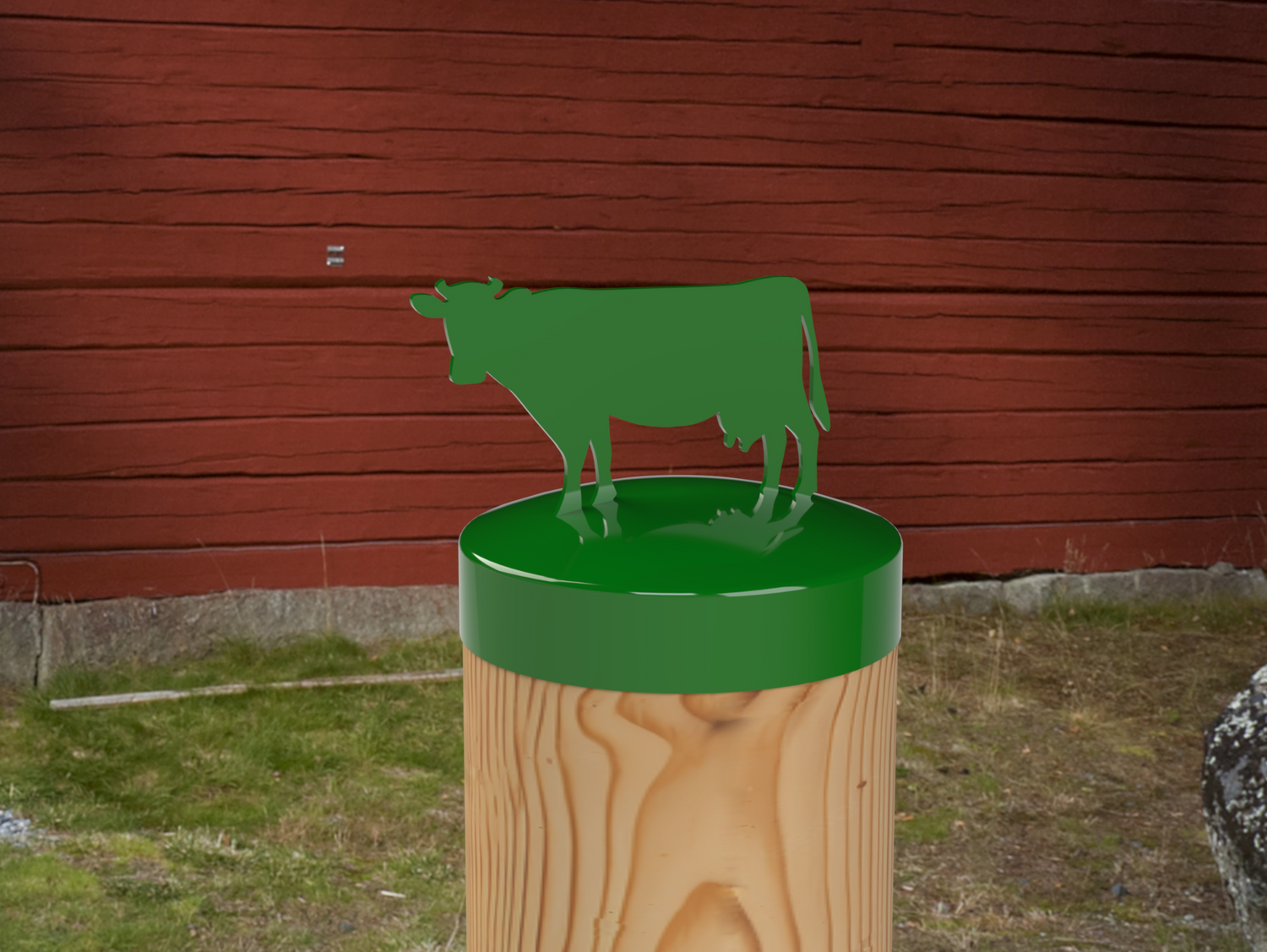 Cow, Round Post Cap (4x4 Round Post Size) - Madison Iron and Wood