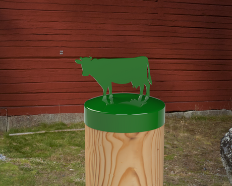 Cow, Round Post Cap (4x4 Round Post Size) - Madison Iron and Wood