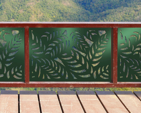 80"x30" - Budding Palm Leaf Pattern Fence/Gate Panel Insert - Madison Iron and Wood