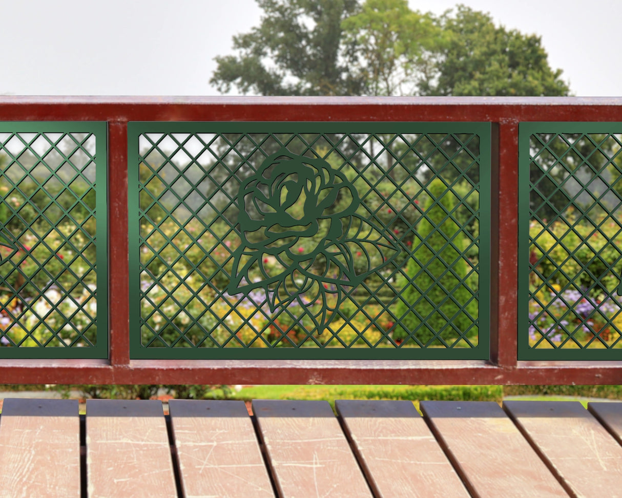 80"x30" - Rose Fence/Gate Panel Insert - Madison Iron and Wood