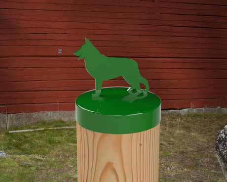 German Shepherd, Round Post Cap (4x4 Round Post Size) - Madison Iron and Wood