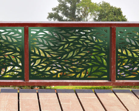 80"x30" - Willow Leaves Fence/Gate Panel Insert - Madison Iron and Wood