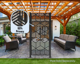Geometric Design Privacy Panel - Madison Iron and Wood