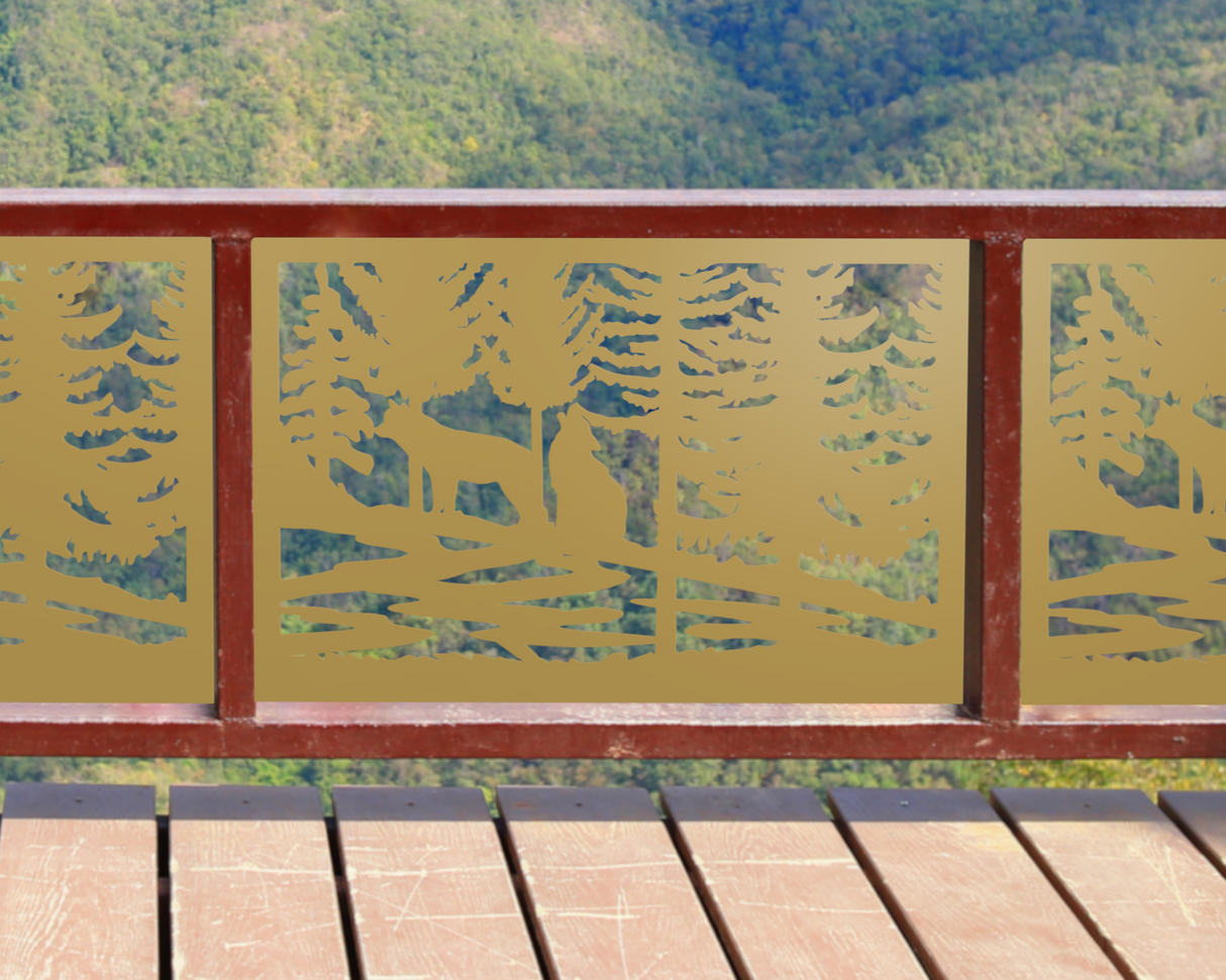 60"x30" - Wolves Howling Fence/Gate Panel Insert