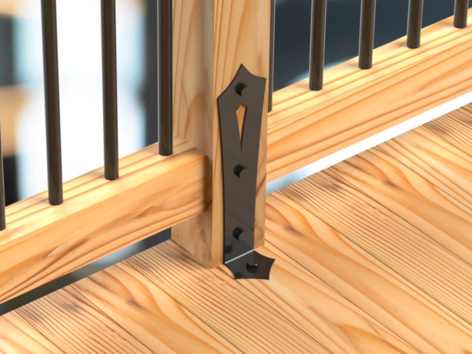 Gothic Post Base Bracket - Madison Iron and Wood
