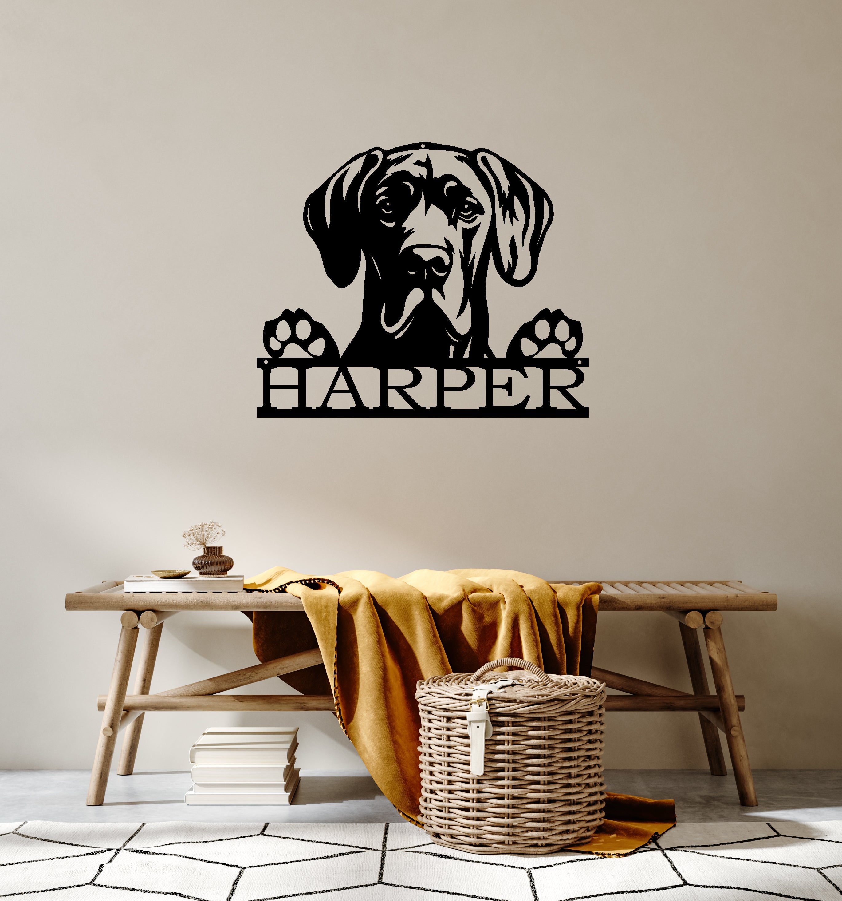 Personalized Great Dane Metal Wall Art - Madison Iron and Wood